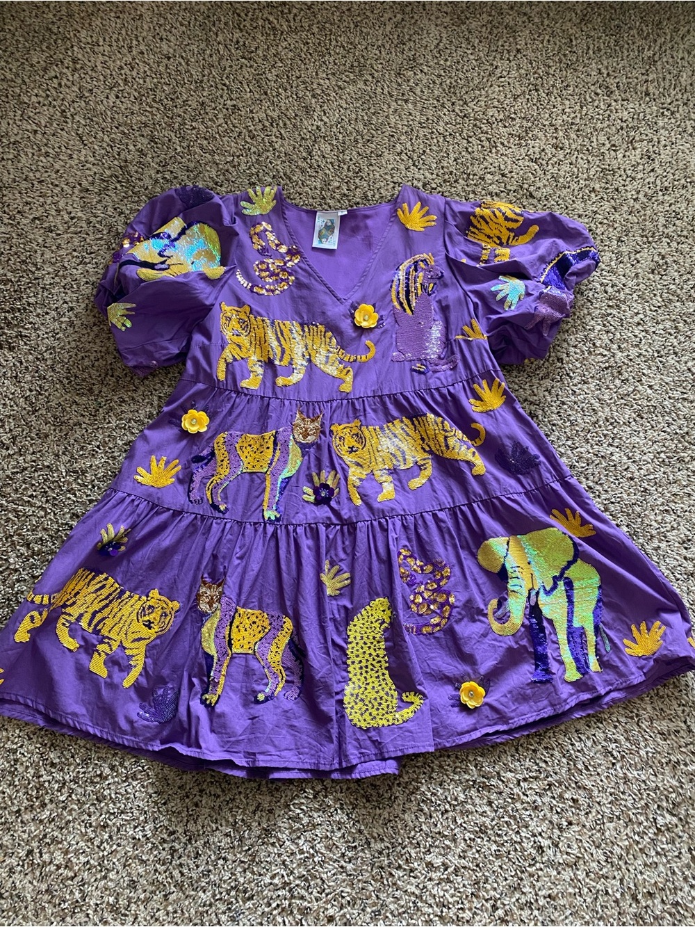 Queen of Sparkles QOS LSU Game Day Tigers Purple and Gold Louisiana Sequin LA